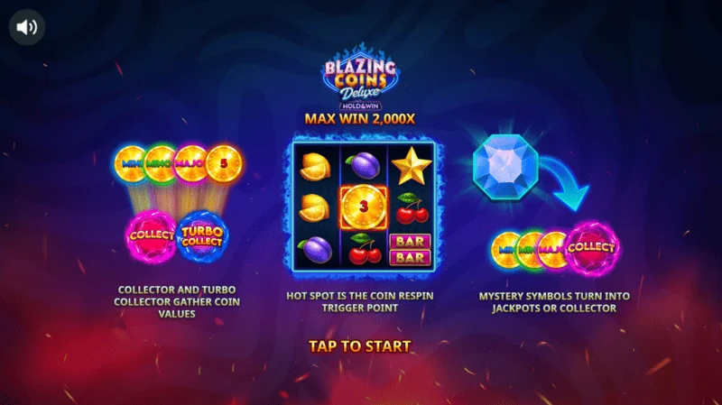 Blazing Coins Deluxe peamenüü